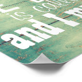 ビーチは引用文ウォールアートティール（緑がかった色）ブルー ポスター (角)