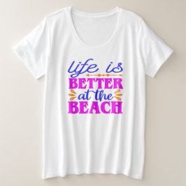 ビーチは最高 プラスサイズTシャツ