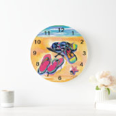 ビーチは柱時計を急変します ラージ壁時計 (ホーム)