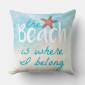 ビーチは私が所属する引用文装飾用クッション クッション (正面)