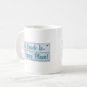 ビーチは私の幸せな場所です コーヒーマグカップ (正面左)