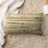 ビーチは私の幸せな場所です ランバークッション (ブランケット)