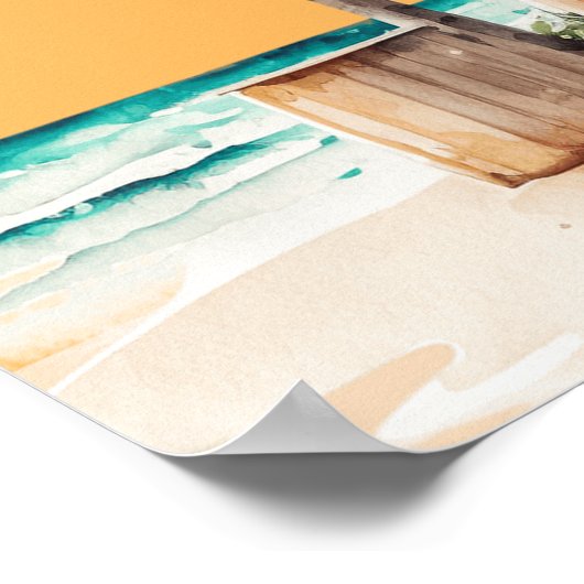 ビーチは私の幸せな場所の夏 ポスター (角)