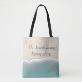 ビーチは私の幸せな場所ビーチのバッグトートです トートバッグ (正面)