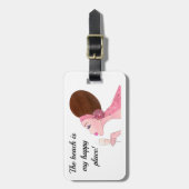 "ビーチは私の幸せな場所"ディヴァ ラゲッジタグ (正面縦)