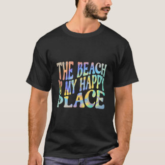 ビーチは私の幸せな場所 面白い夏のビーチ Tシャツ