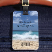 ビーチは私をトロピカルパラダイスと呼んでいる ラゲッジタグ
