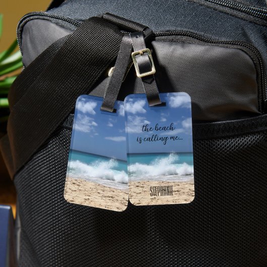 ビーチは私をトロピカルパラダイスと呼んでいる ラゲッジタグ