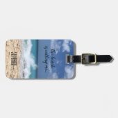 ビーチは私をトロピカルパラダイスと呼んでいる ラゲッジタグ (正面横)