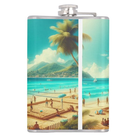 ビーチは穏やかな楽園 フラスク (裏面)
