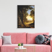 ビーチは茶色のデュランを引く キャンバスプリント (インサイチュ (リビング))