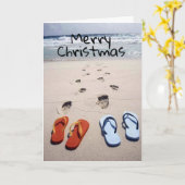 ビーチは「クリスマス」にあなたの名前を呼んでいる カード (黄色い花)