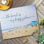 ビーチはHappy Place Script Lifeguard Booth写真 ジグソーパズル<br><div class="desc">「ビーチは私の幸福な場所だ」 このリラックス明るい青のパステル色の写真ジグソーパズルを使用する度に、海の空気の新鮮な塩の匂いを思い出させ素晴らし。ターコイズライフガードブースとシーグルを備えた空のカリフォルニアビーチの孤独を叫び、探索する。ギフト素晴らしを！来特別なギフト箱でこのジグソーパズルは簡単にパーソナライズできる。質問や要望があれば私に連絡して下さい。</div>