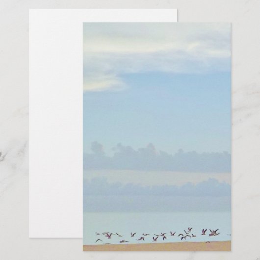 ビーチひな形 便箋 (正面/裏面)