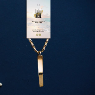 ビーチぶら下がったの表示価格ラベル（QRおよびロゴ） 名刺