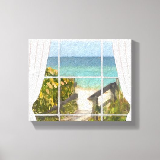 ビーチへのパス キャンバスプリント (正面)