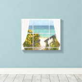 ビーチへのパス キャンバスプリント (インサイチュ (ウッドフロア))