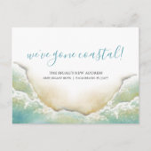 ビーチへの新しいアドレスの移動告知 ポストカード (正面)