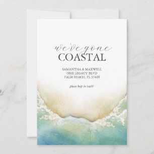 ビーチへの新しいアドレスの移動告知 招待状