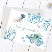 ビーチへの新しい自宅移動案内はがき ポストカード