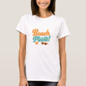 ビーチへようこそ!夏の海岸ビーチ Tシャツ (正面)