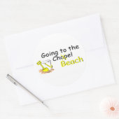 ビーチへ行く ラウンドシール (封筒)