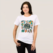ビーチへ行こう 夏の楽しみ トライブレンドTシャツ (正面全面)