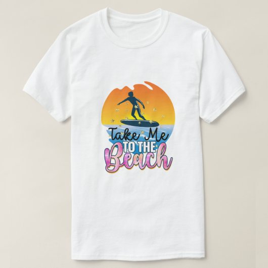 ビーチへ連れてって Tシャツ (デザイン正面)