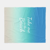 ビーチへ連れて行モダンけグラデーション フリースブランケット (正面(横))