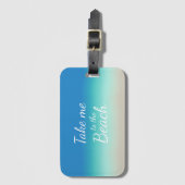 ビーチへ連れて行モダンけグラデーション ラゲッジタグ (正面縦)