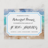 ビーチまたはトロピカルのリハーサル結婚ディナー インビテーションポストカード (正面)