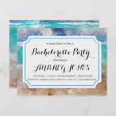ビーチまたはトロピカルアイランドのブライズパーティー インビテーションポストカード (正面/裏面)