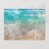 ビーチまたはトロピカルアイランドのブライズパーティー インビテーションポストカード (裏面)