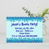 ビーチまたはプールパーティの招待状 招待状 (スタンド正面)