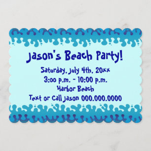 ビーチまたはプールパーティの招待状 招待状