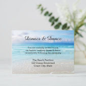 ビーチまたは宛先の結婚式挿入招待状 招待状 (スタンド正面)