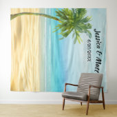 ビーチまたは行き先結婚写真ブースバックグルーン タペストリー (インサイチュ(横))