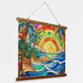 ビーチやヤシ 吊り下げ型タペストリー (傾斜あり)