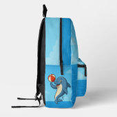 ビーチよくはしゃぐボール付き漫画イルカ プリントバックパック (左)