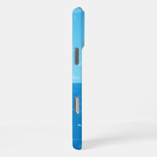 ビーチよくはしゃぐボール付き漫画イルカ iPhoneケース (右側面)