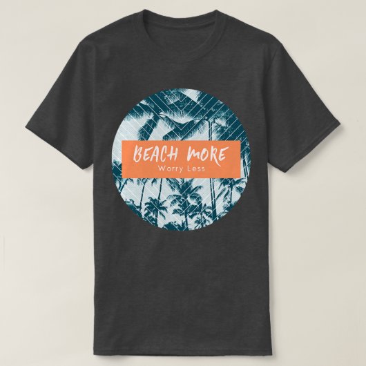 ビーチより心配のないサーフトロピカル Tシャツ (デザイン正面)