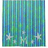 ビーチろうけつ染めストライプ及びヒトシャワーカーテン シャワーカーテン (正面)