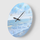 ビーチをテーマにしたウェディングシャワーの贈り物、ビーチウォールクロック ラージ壁時計 (傾斜)