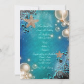 ビーチをテーマにしたウェディングバースデーパーティー 招待状 (裏面)