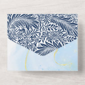 ビーチをテーマにしたウェディング オールインワン招待状 (裏面)