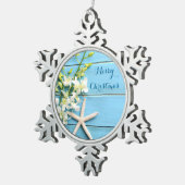 ビーチをテーマにしたクリスマスオーナメントプータースターフィッシュ スノーフレークピューターオーナメント (右)