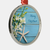 ビーチをテーマにしたクリスマスオーナメントラウンドヒトデ メタルオーナメント (右)