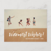 ビーチをテーマにしたクリスマス 家族の温かい願い フォト シーズンポストカード (正面)