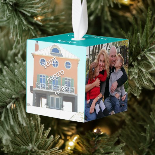 ビーチをテーマにしたシーシェル初めてのクリスマスズインホーム キューブオーナメント (ツリー)