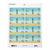 ビーチをテーマにしたスポイトボトル血清ラベル ラベル (フルシート)